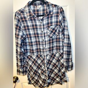 Japna Fall Plaid button‎ down Shirt  Long Sleeves, L